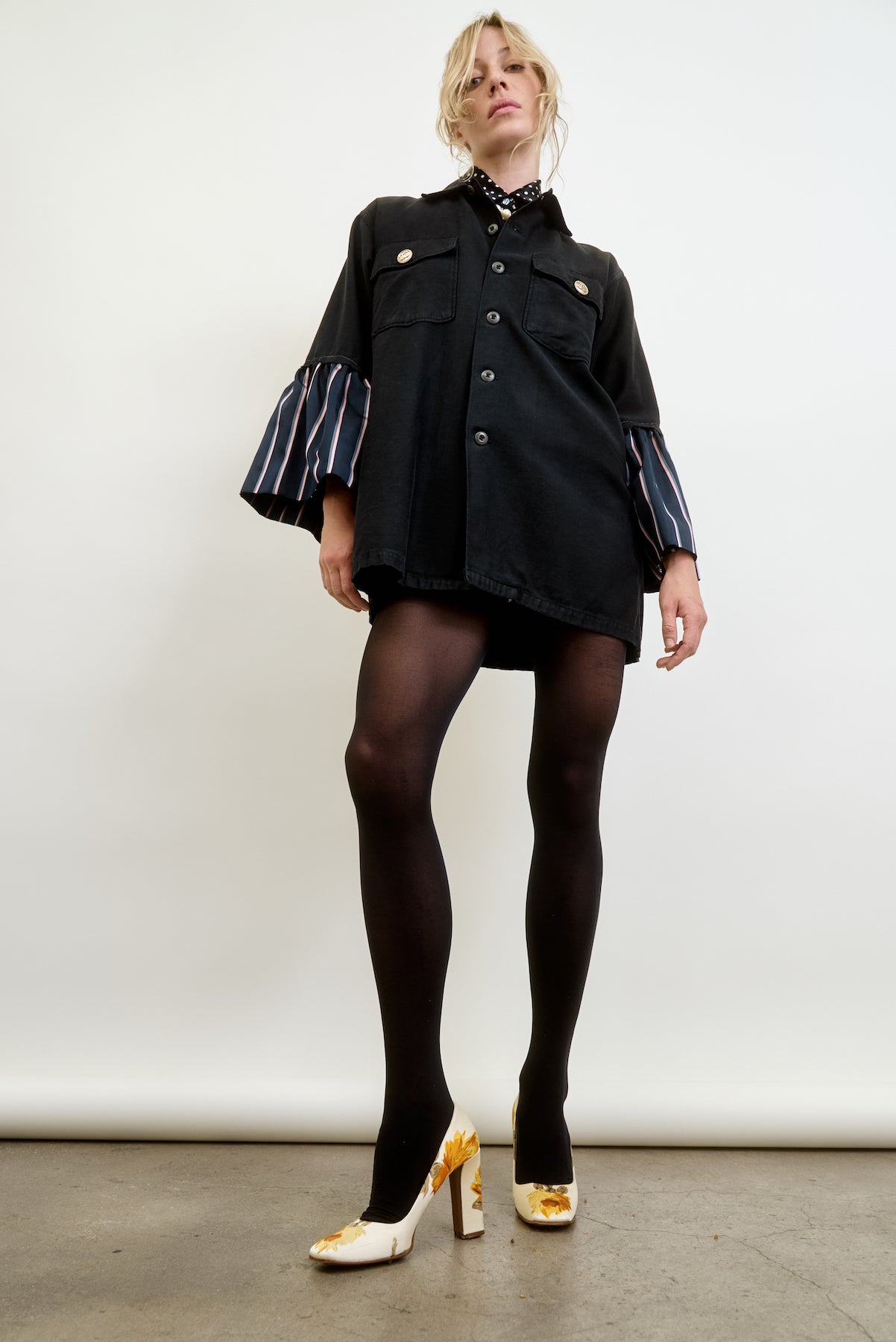 HOOPER | black w/ silk tie stripe