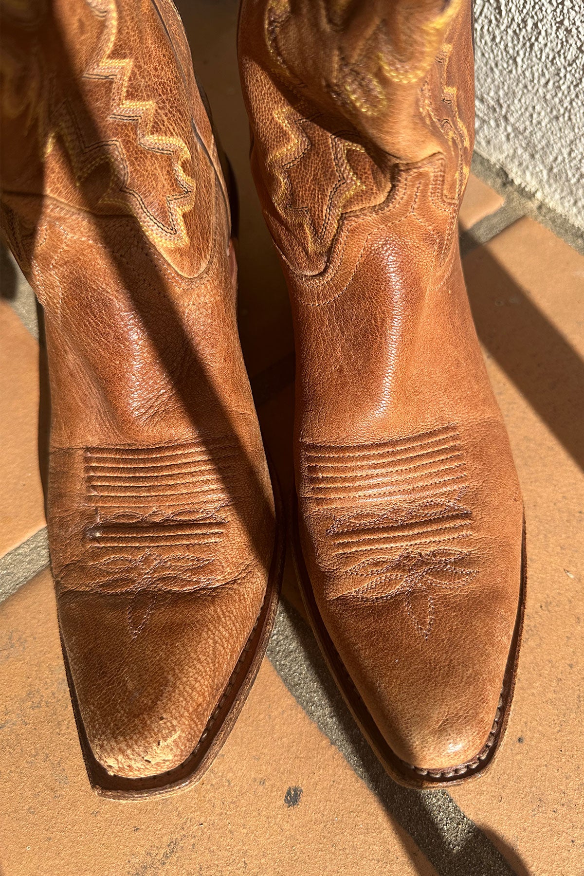 VINTAGE OLD WEST BOOTS | caramel