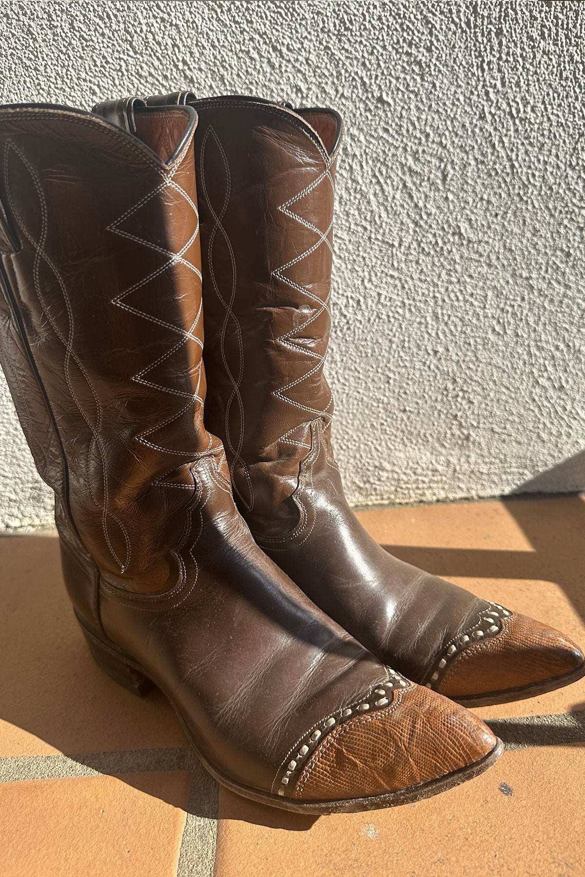 VINTAGE TONY LAMA COWBOY BOOTS emilia teju w/ lizard toe