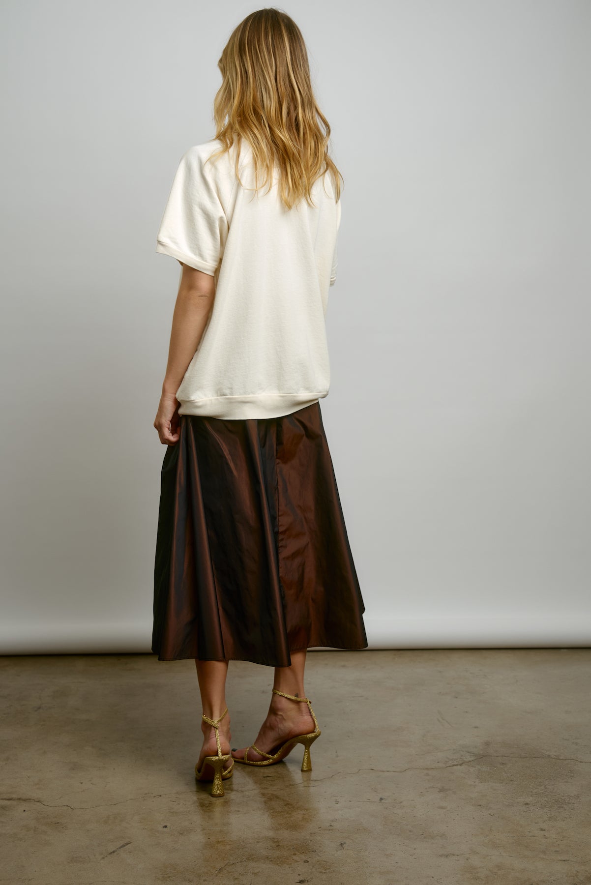 LE SKIRT | brown taffeta