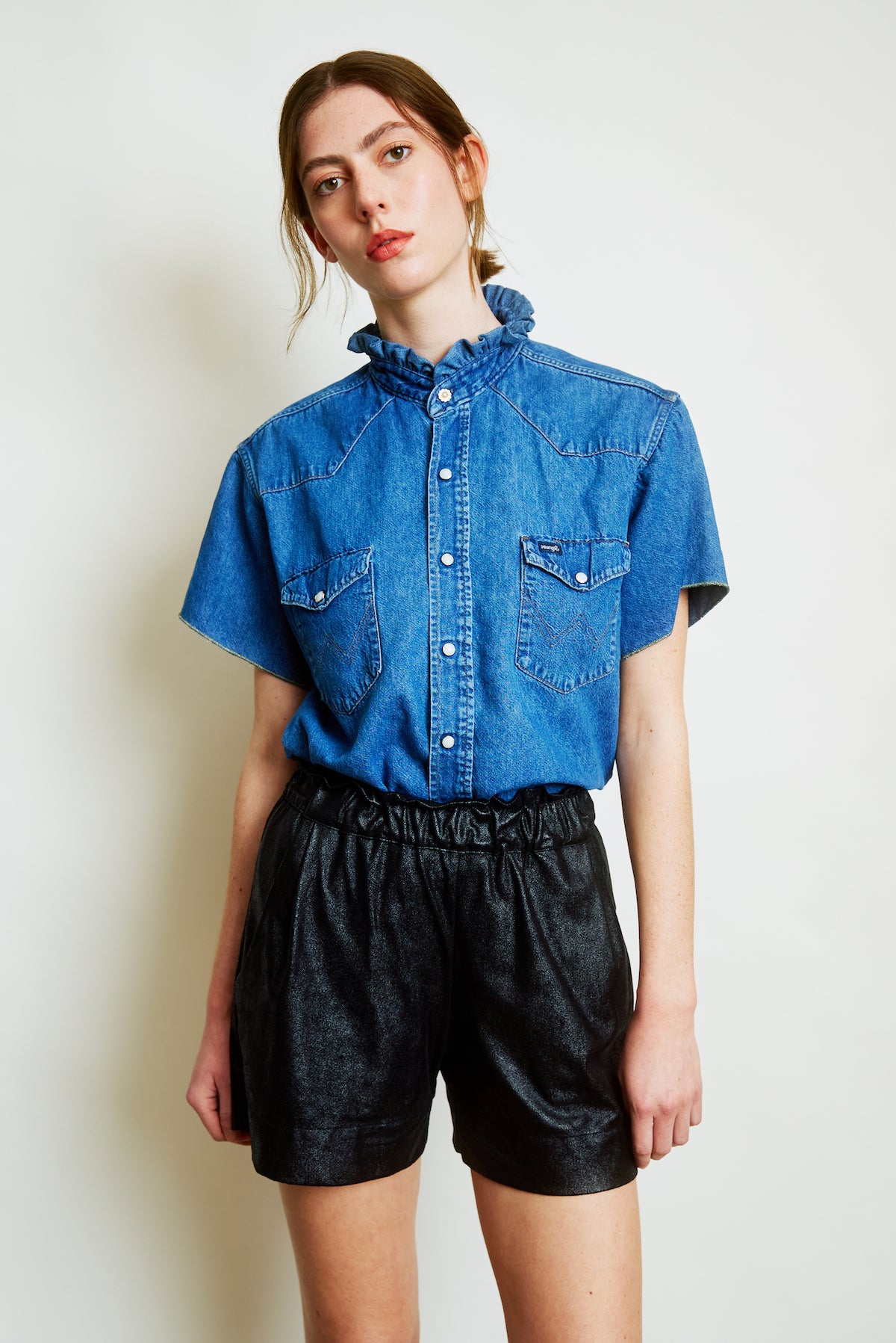 WILLIE| ruffle neck denim