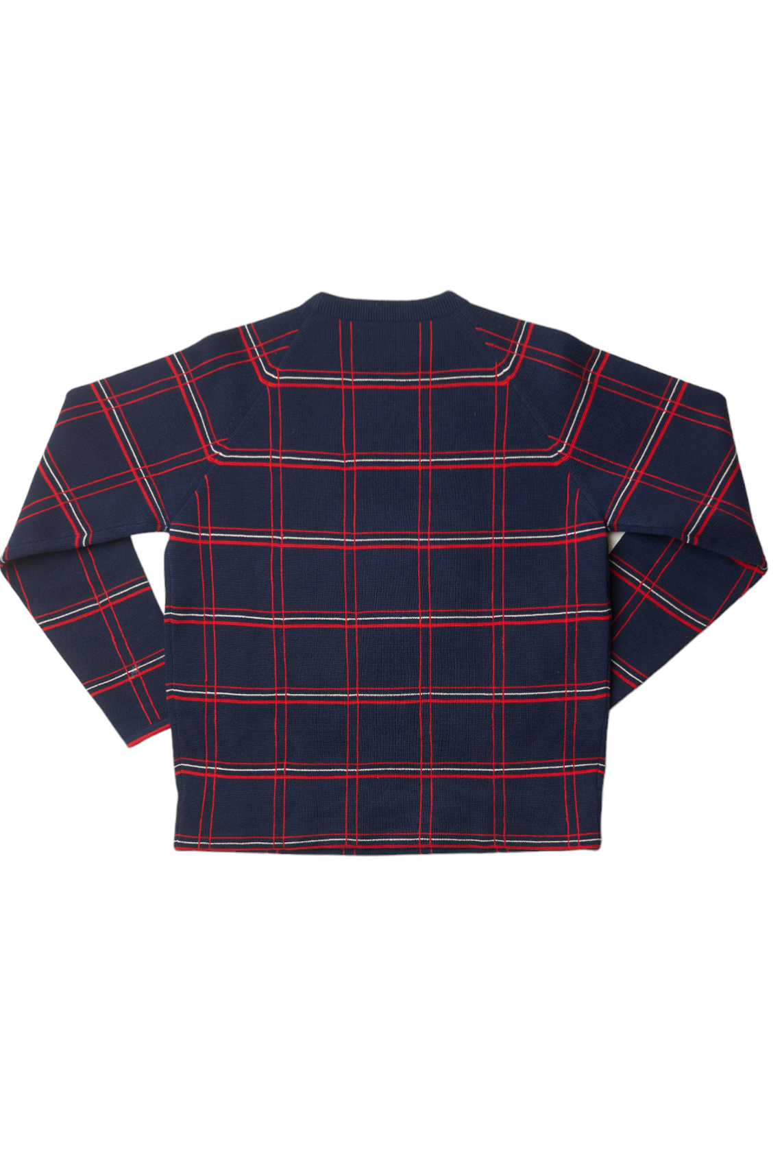 VINTAGE SKI SWEATER| navy plaid