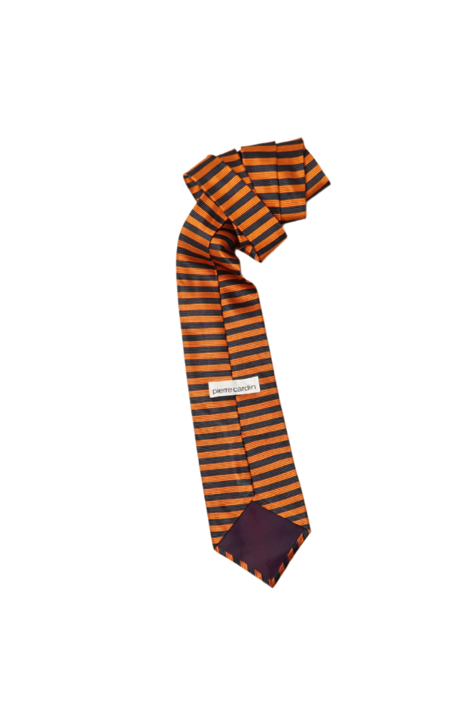 VINTAGE TIE | pierre cardin orange navy stripe