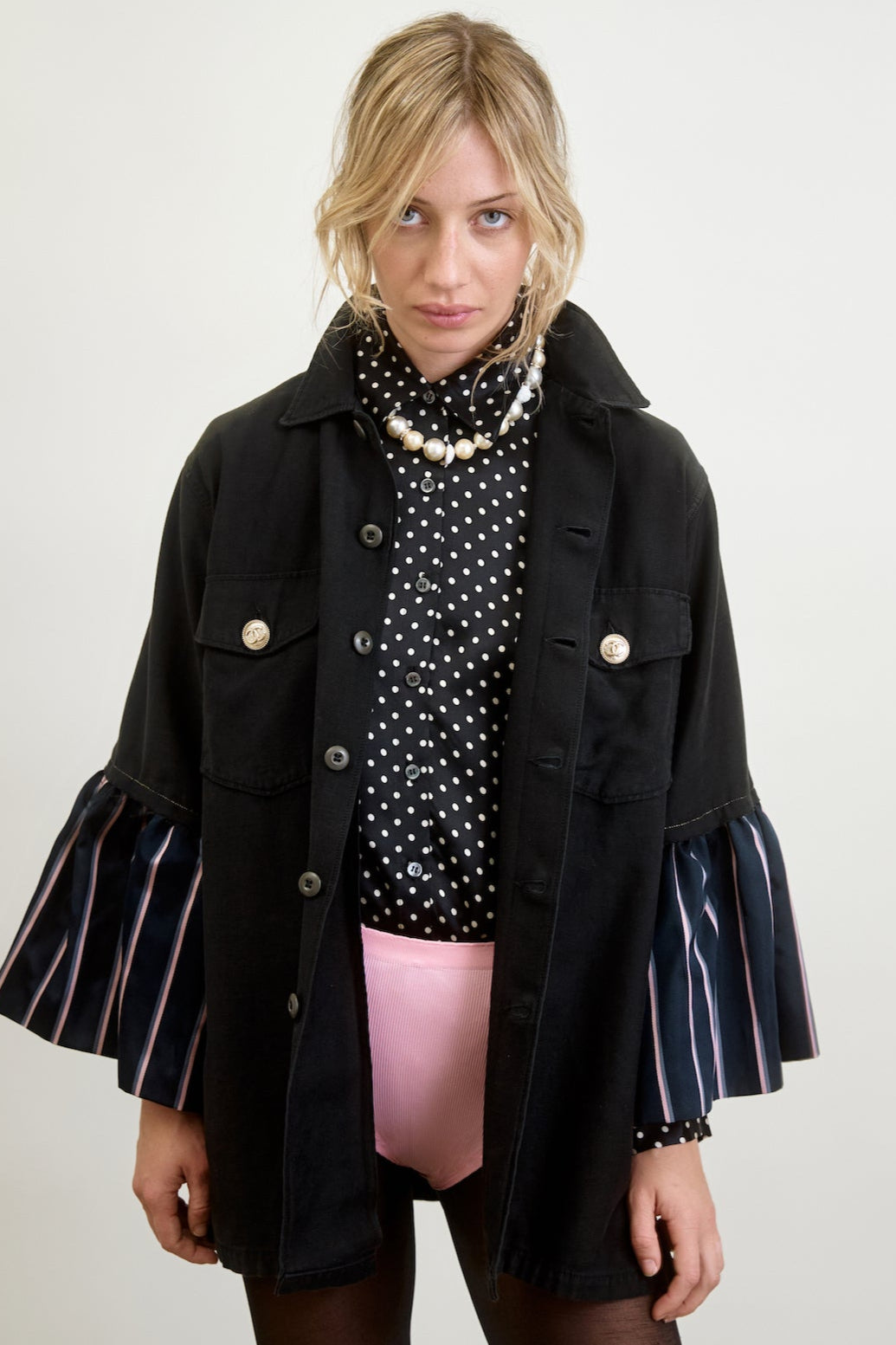 HOOPER | black w/ silk tie stripe