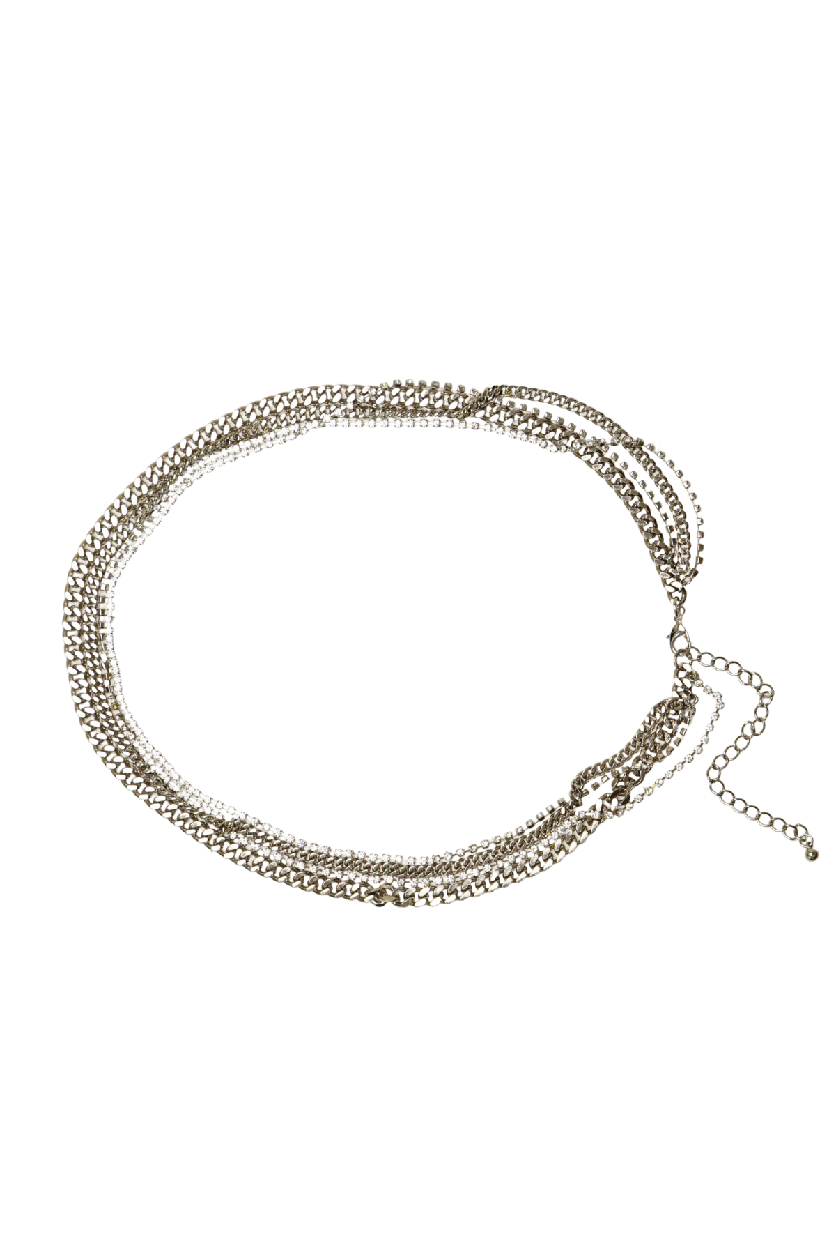 CHAIN BELT | triple chain rhinestone ensemble