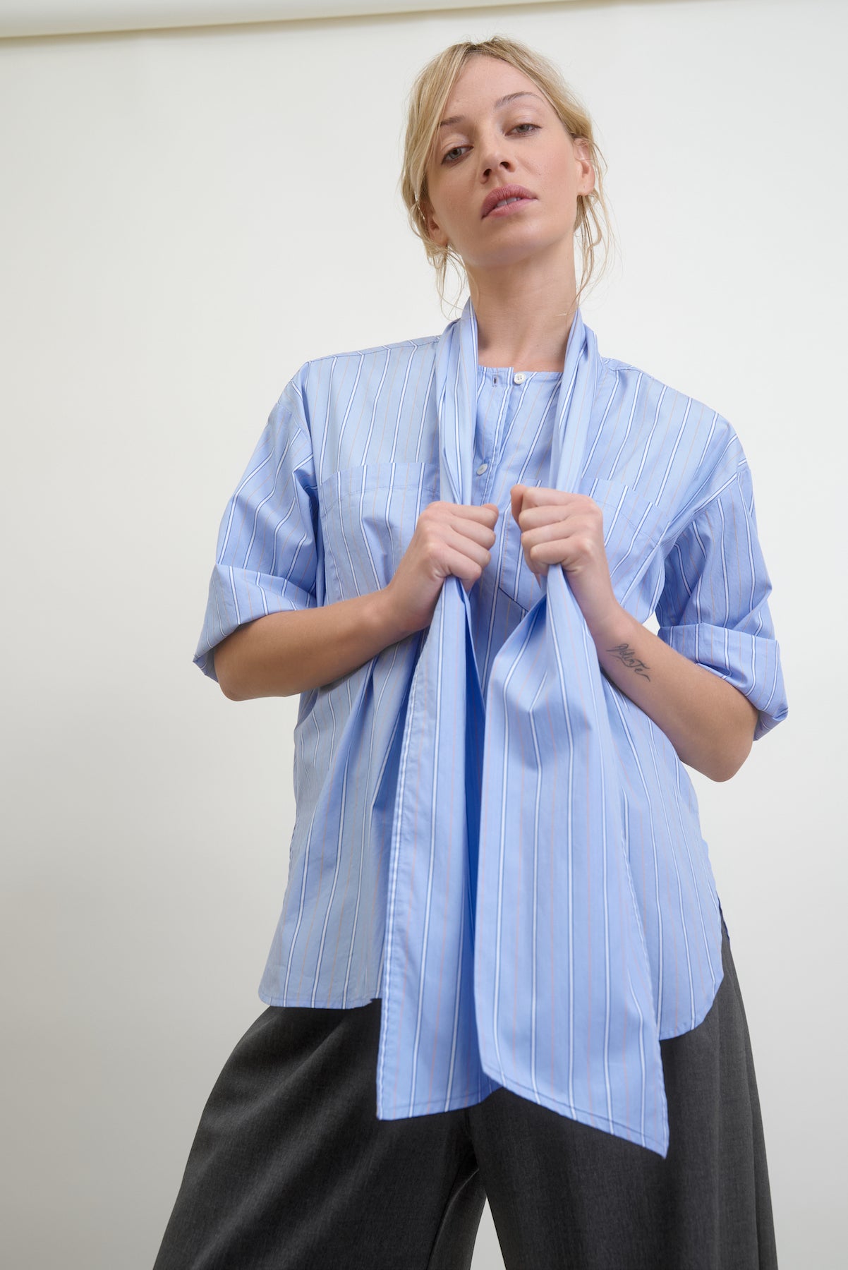 DEAR POLLY | tonal blue shirting