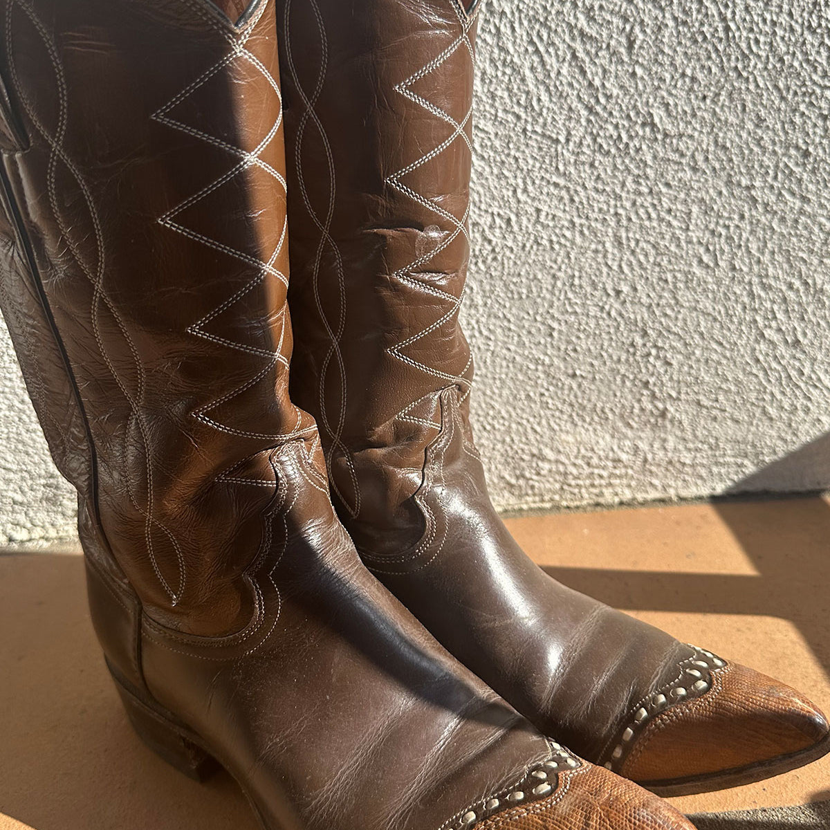 VTG Tony Lama Teju Lizard Skin Cowboy Boots 8.5 EEE Extra Wide Brown USA Made Tony Lama Boots - Etsy main image 2