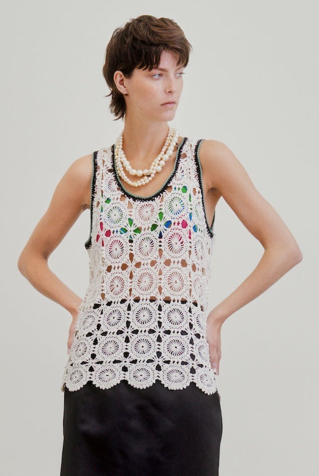 LACEY TANK | ivory crochet