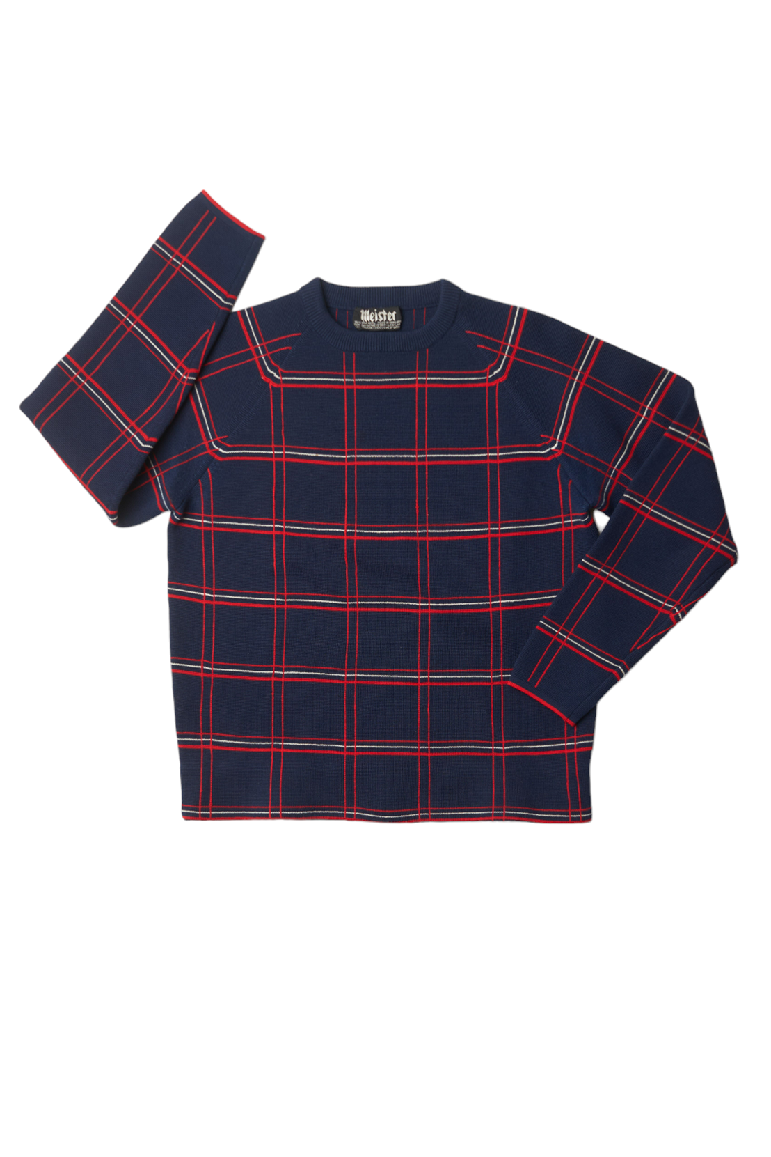VINTAGE SKI SWEATER| navy plaid