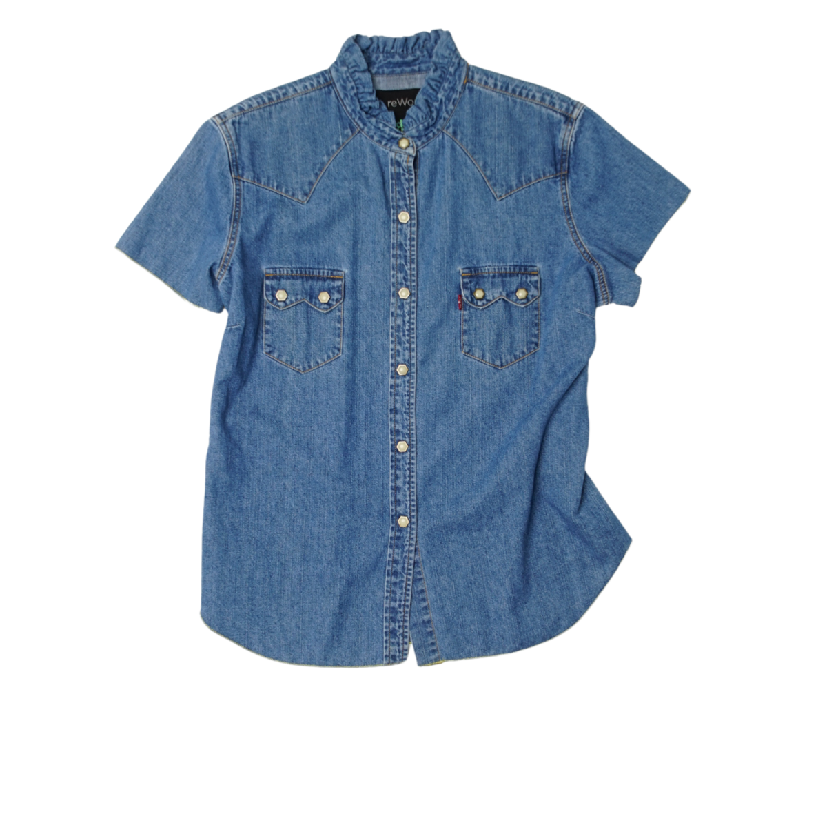 トップス HOLDAY for VONIQUE RUFFLE DENIM SHIRT HOLDAY for VONIQUE RUFFLE DENIM SHIRT
