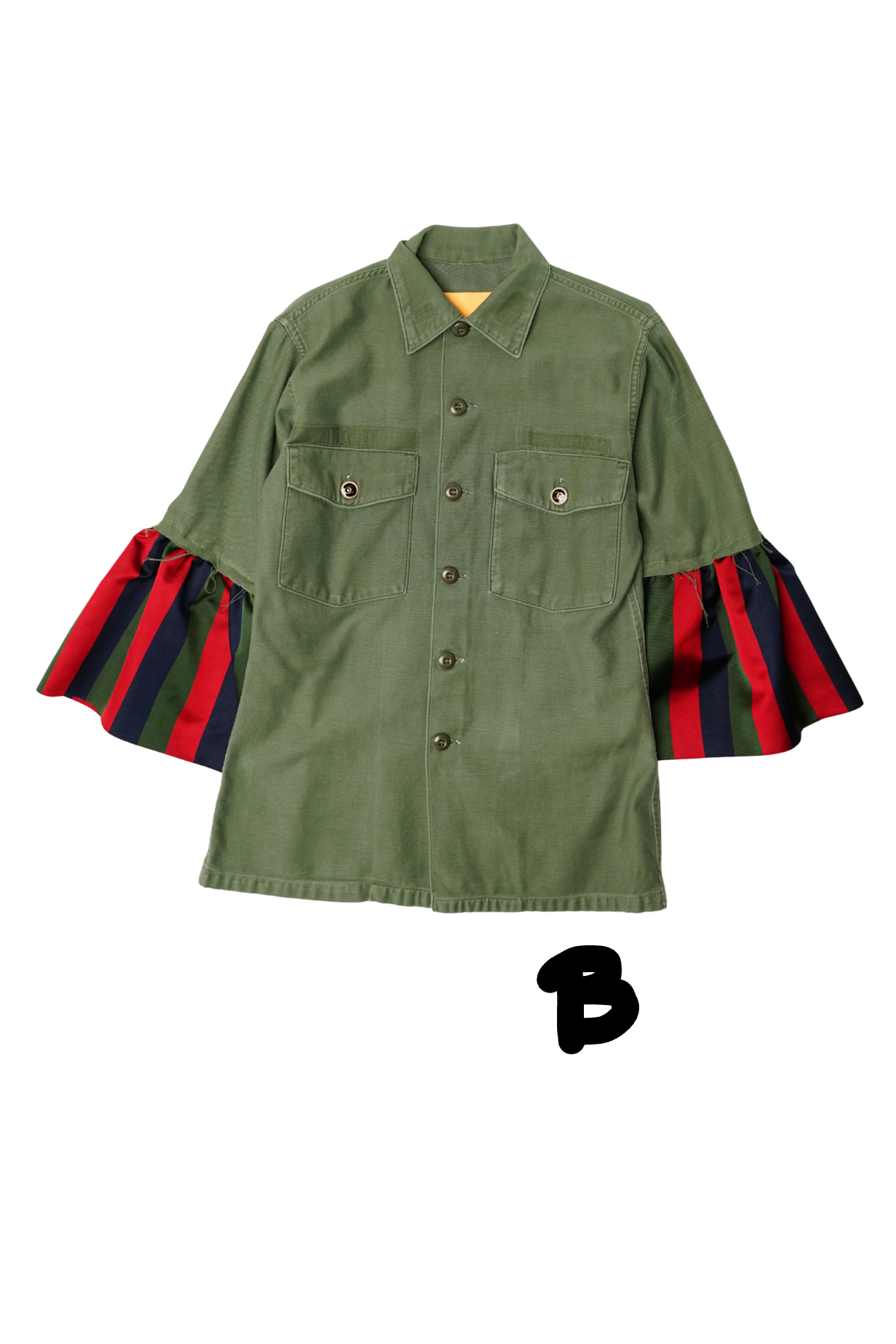 HOOPER | army green w/ silk tie stripe