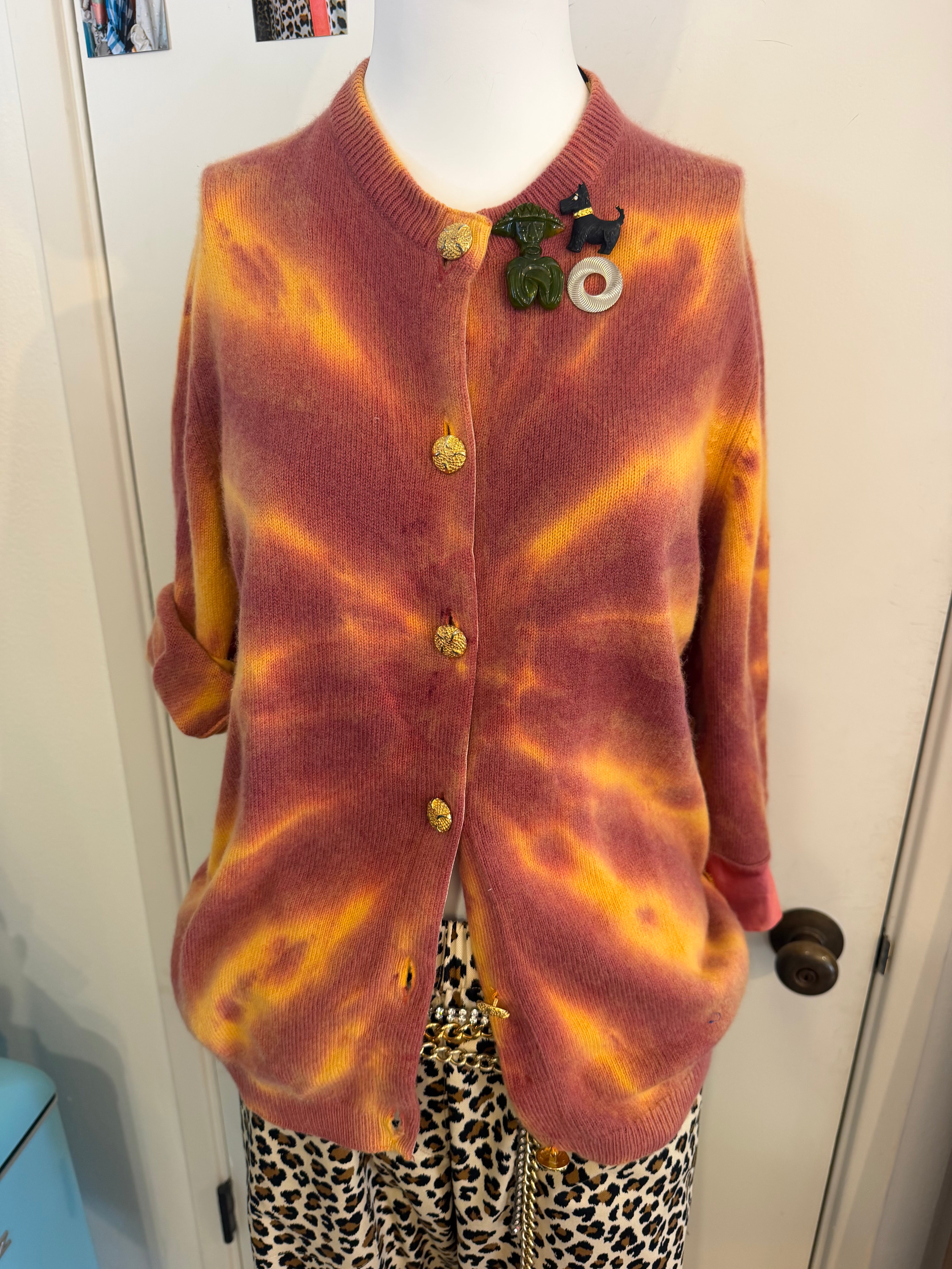 SQUIRT | rust gold tie dye sweater