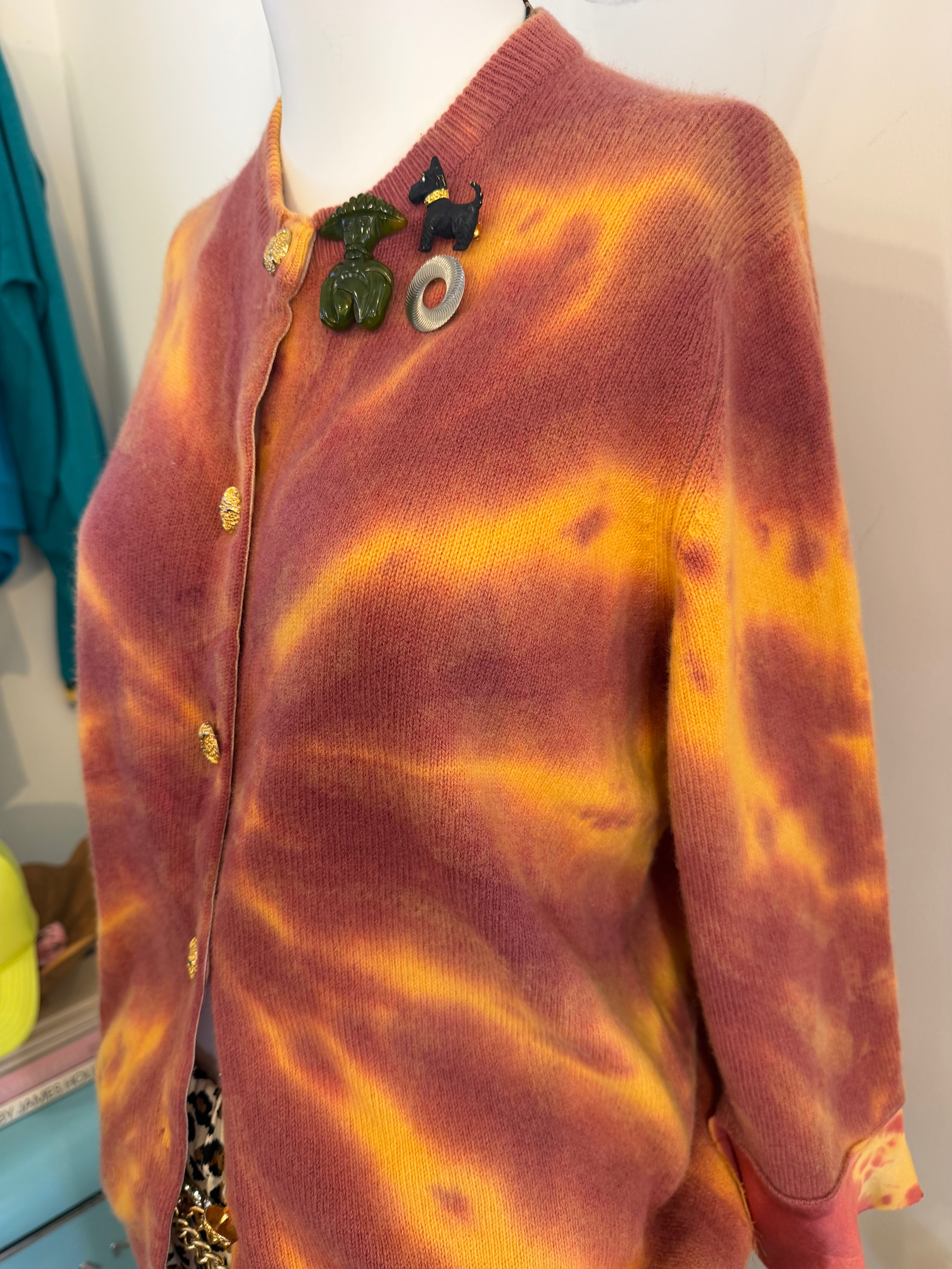 SQUIRT | rust gold tie dye sweater