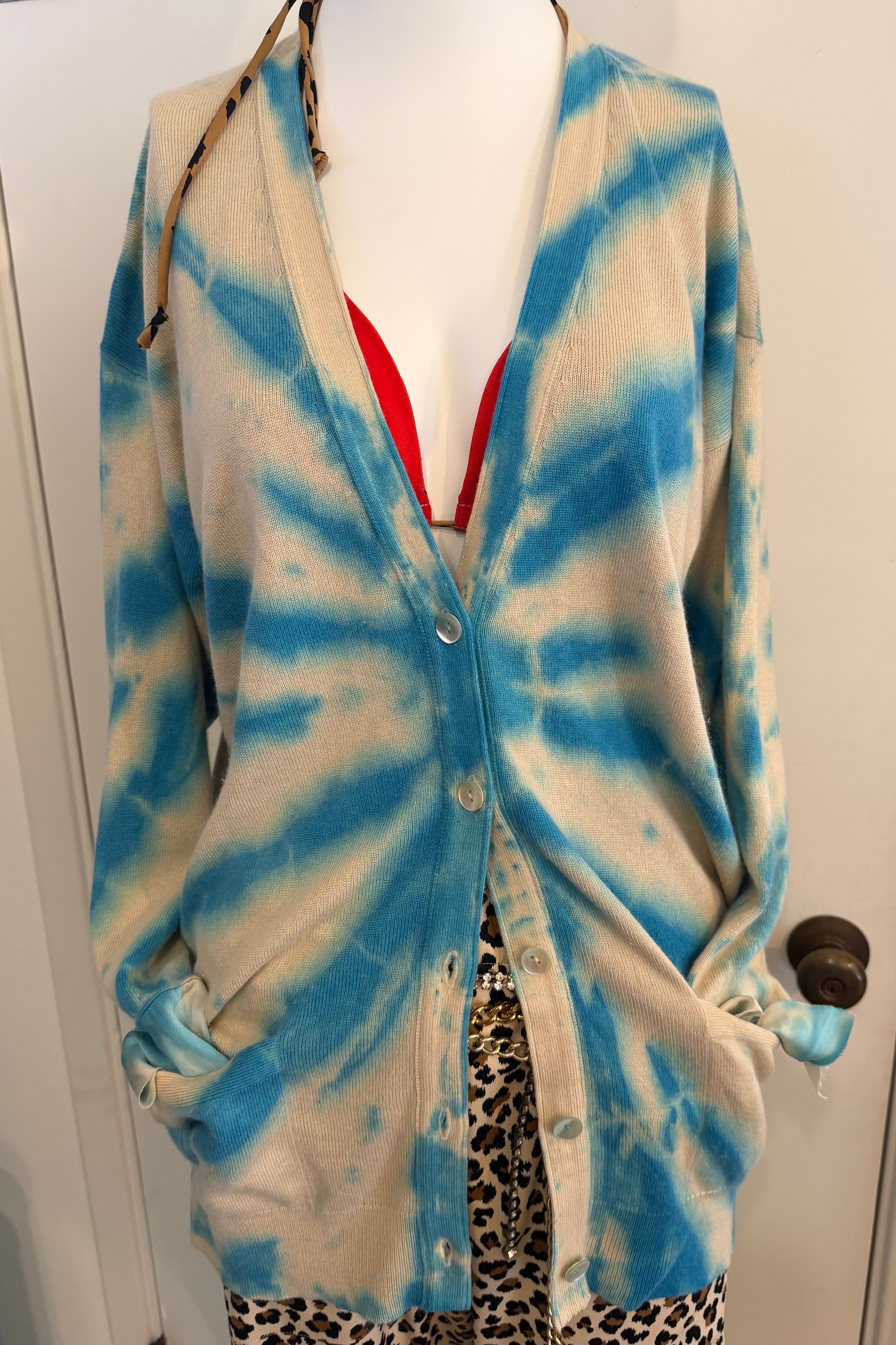 SQUIRT | aqua ivory tie dye sweater