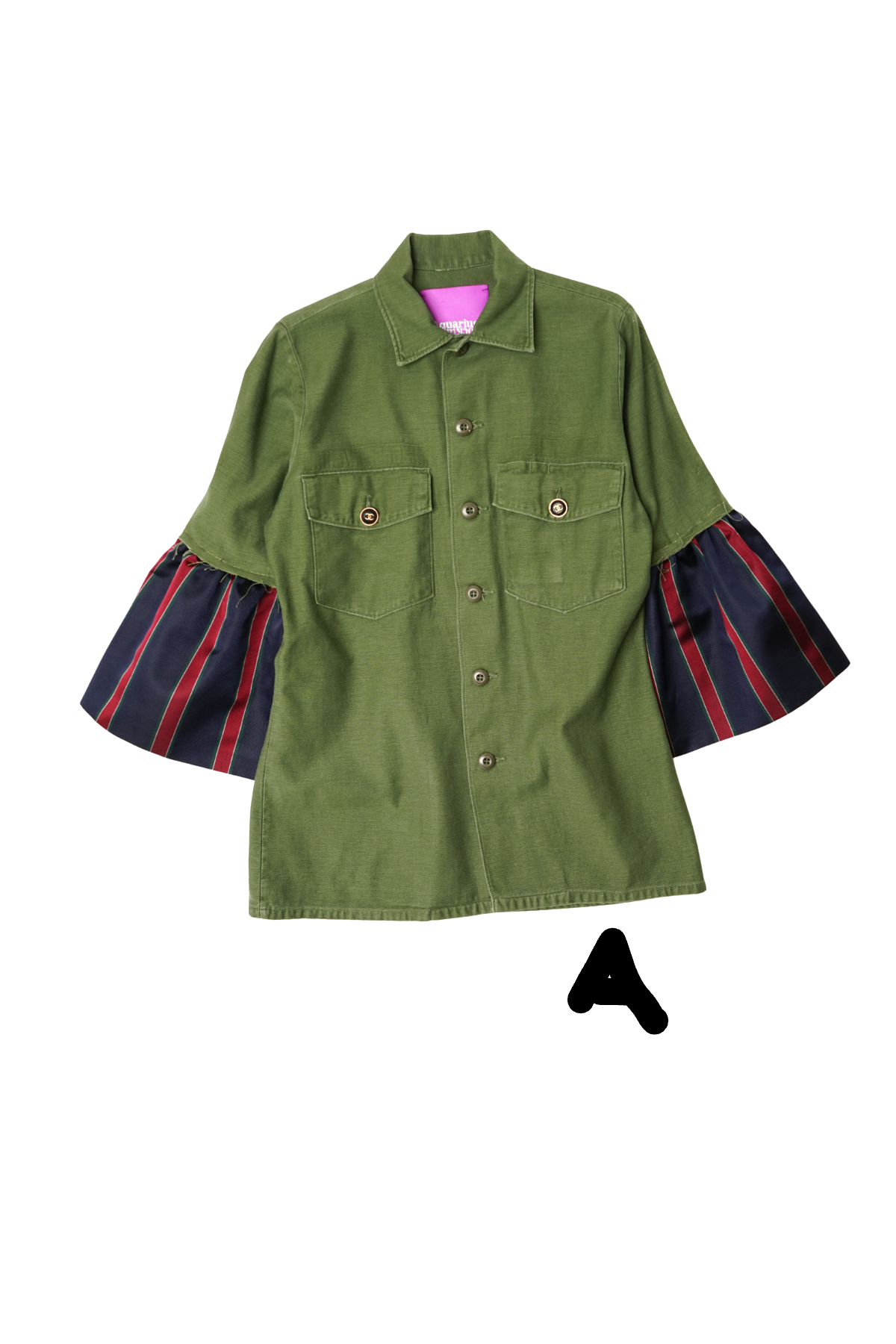 HOOPER | army green w/ silk tie stripe